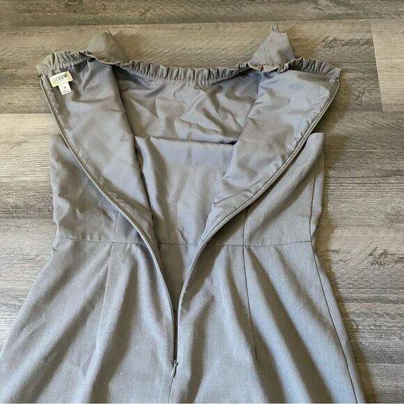 J. Crew Ruffle Dress Grey Preppy Minimalist 4 Feminine - Picture 6 of 12